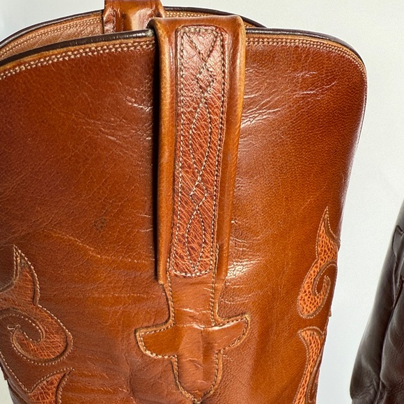 Vintage Lucchese Brown Leather Cowboy Boots - Picture 12 of 13